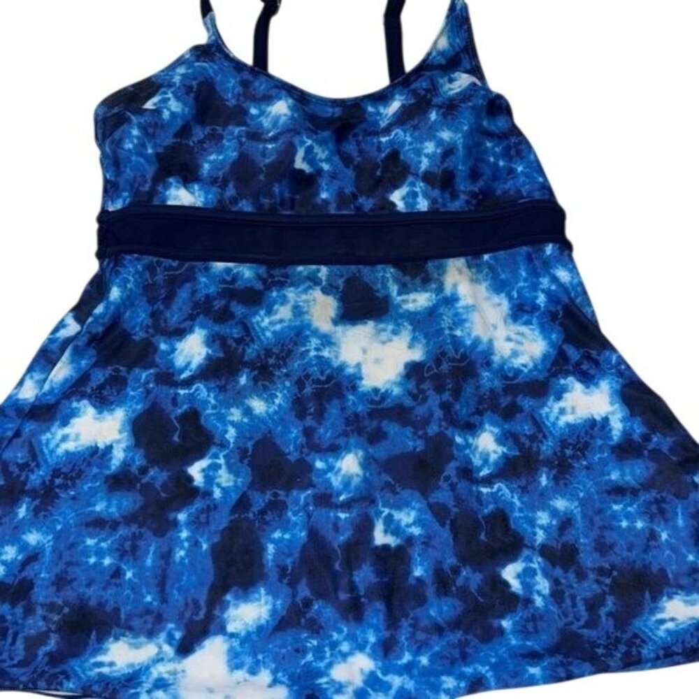 Blue Tie-Dye Athletic Tank Top L